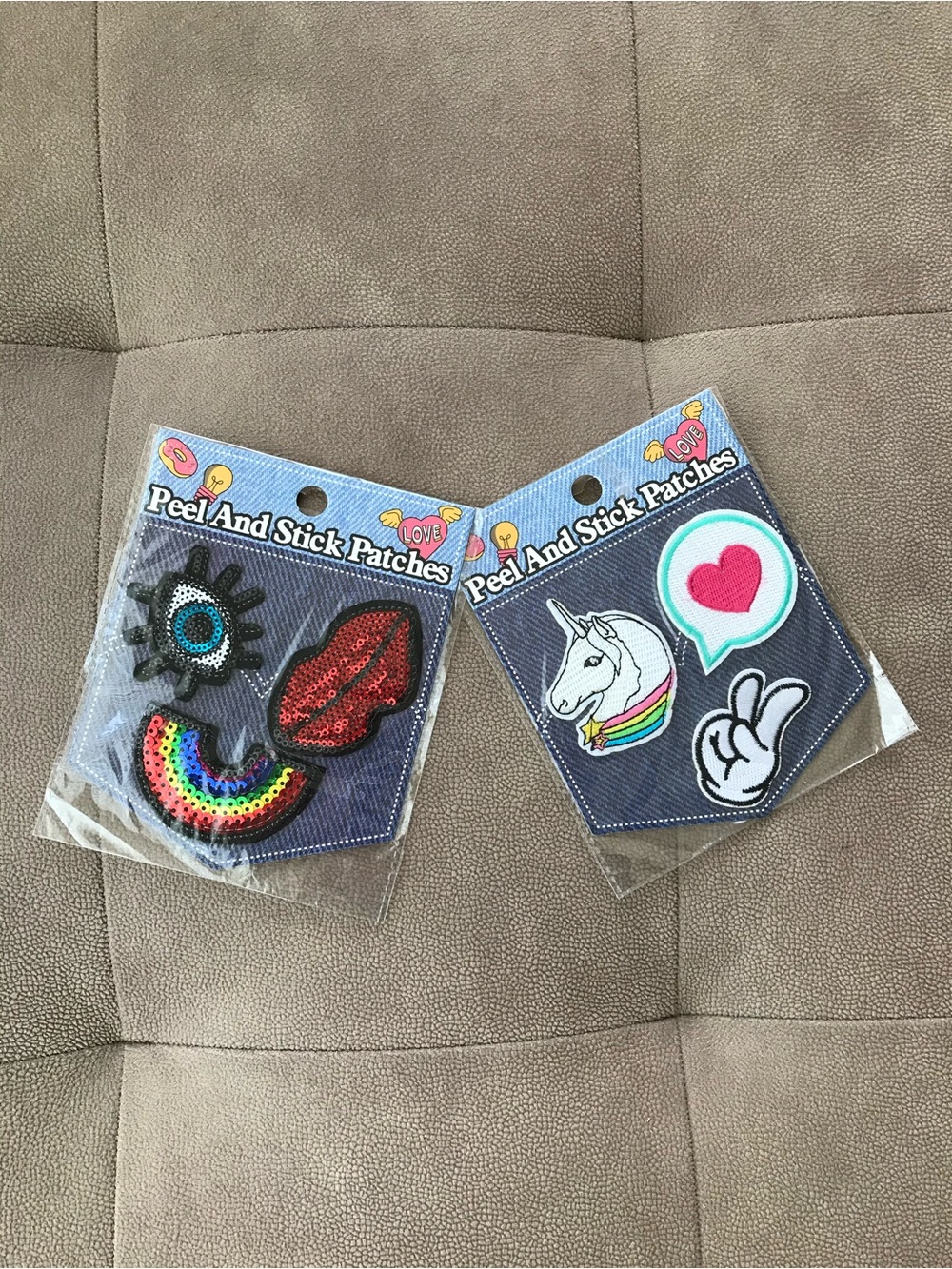 New colorful peel and stick patches two sets of three